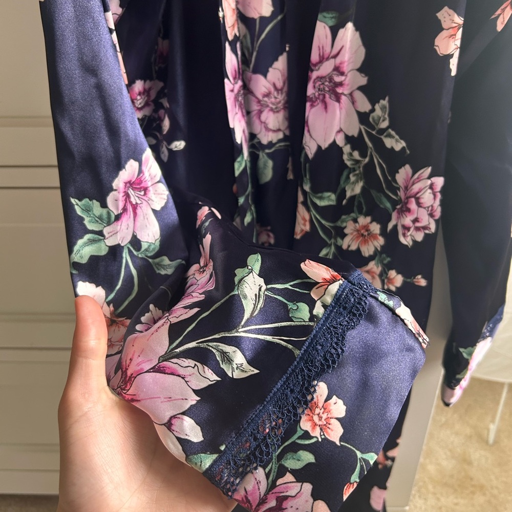 Satin Floral Robe - Picture 2 of 2